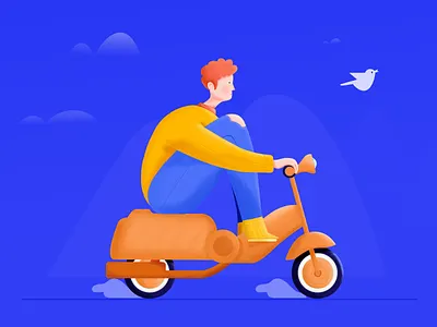 Driving with caution design illustration ui