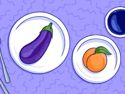 Gay Sex and Food aubergine coffee editorial editorial illustration eggplant emoji gay illustration peach sex vice