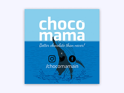 Chocomama Whale branding chocolate chocomama design label logo product product design sticker vector whale