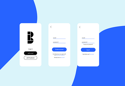 Sign up account app blue clean dailyui dailyui 001 flat graphic design login minimal mobile design mobile ui prague register signup ui user ux