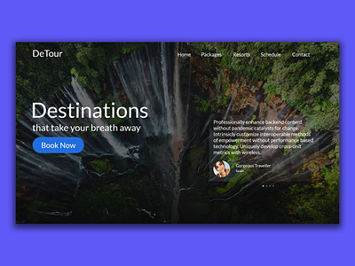 DeTour Destination Planning Agency Layout adventures design destination wedding destinations travel webdesign website design