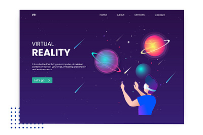 Virtual Reality- Landing page concept illustration landing page concept landing page design landing page illustration landing page ui landingpage ui ux virtual reality virtualreality website design