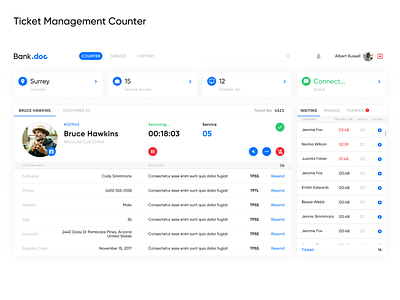 Ticket Management Counter redesign ui ux design