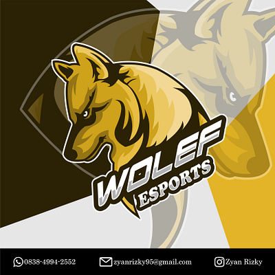 WOLEF ESPORTS branding design esports logo gaming icon illustration lettering logo mascotlogo vector