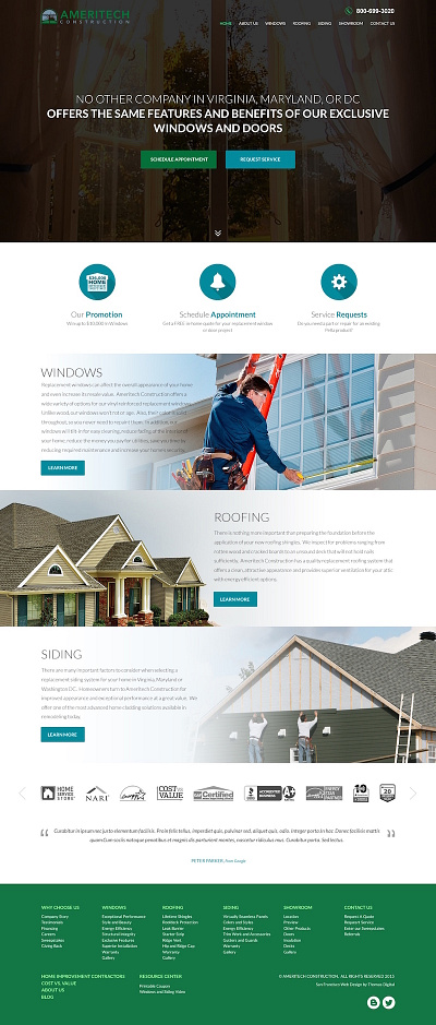 Ameritech Construction design responsive web web design website wordpress