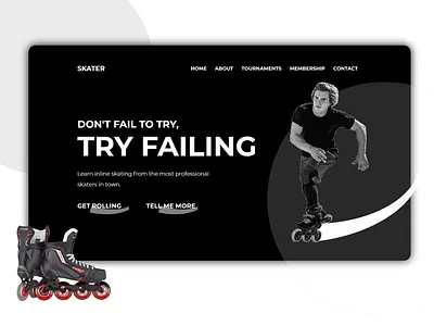 Landing Page black bold landingpage movement skater strong uidesign