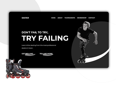 Landing Page black bold landingpage movement skater strong uidesign