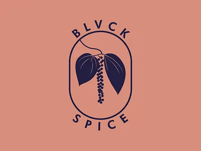 BLVCK SPICE badge brand brand identity flat icon illustration logo logomark mark minimal peppercorn plant spice symbol typography