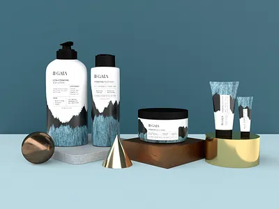GAIA SKINCARE beauty beauty product blue body branding color colours cosmetics design graphic design illustration logo package package design packaging packaging design product skin skin care skincare