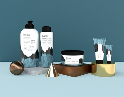 GAIA SKINCARE beauty beauty product blue body branding color colours cosmetics design graphic design illustration logo package package design packaging packaging design product skin skin care skincare