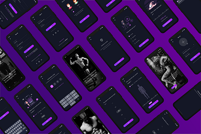 Fitness app app app design dark app dark mode dark theme dark ui fitness fitness app gym gym app onboarding onboarding screens onboarding ui sign in signup splash page splashscreen ui ux uxui