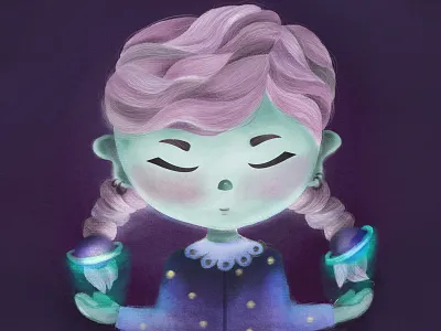 another galaxy character character design children book illustration childrenillustration digitalpainting girl character illustration kidlitart photoshop