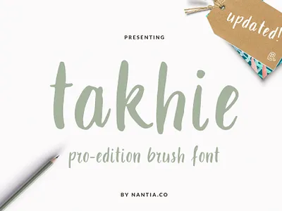 Takhie Pro Brush Font brush font brushed font greek greek font handwritten font nantiaco fonts typeface