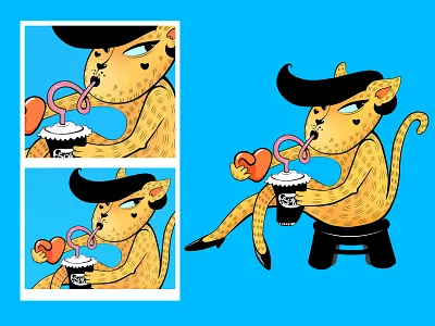 Flirty kitty adobe illustrator design flat graphics illustration vector vector art vector illustration