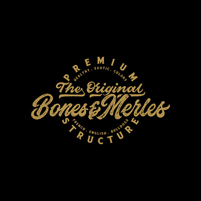 BONES & MERLES apparel logo branding company brand logo company branding company logo illustration logo typography vintage badge vintage font