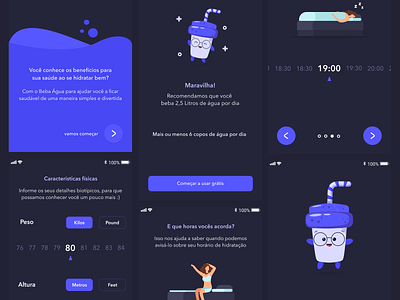 Drink Water App 🥤 app card clean concept daily ui design drink illustration onboarding simple ui vector water