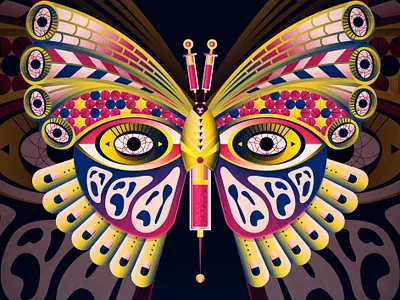 Butterfly of Drugs animal art digital illustration drawing geometric art geometric design geometry illustration illustrator poster symmetrical symmetry vector vector illustration