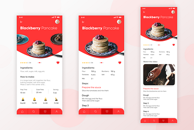 Cooking App Concept app app design black concept cook cookie cooking design food food app mobile mobile app red ui ui design web webdesign