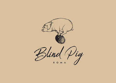 BLIND PIG Identity Logo cocktails drink icon illustraion logo logotype mark