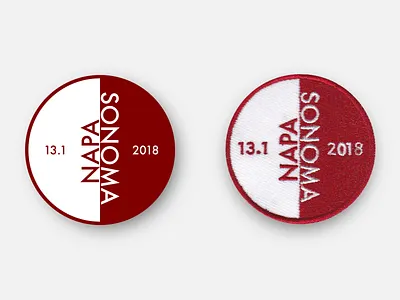 Napa to Sonoma Half Marathon 2018 Commemorative Race Day Patch badge california design half marathon inkscape marathon napa patch patches physical prodcut racing running sonoma svg vector wine
