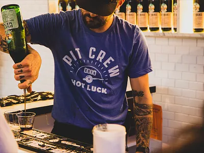 Hot Luck '19 Pit Crew Shirt branding illustration lettering merchandise shirt shirtdesign typography