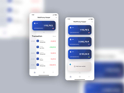 Mobile wallet | Redesign WebMoney interface ios ios app minimalism mobile app purse redesign ui ux vector wallet wallet ui webmoney