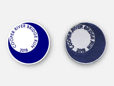 Cooper River Bridge Run (CRBR) 2018 2" Race Day Patch badge charleston design inkscape merit badge patch patches physical product racing running sc south carolina svg vector