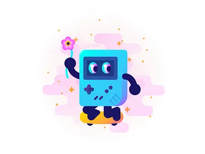 sk8r boy color flower gameboy illustration skateboard skateboarding vector zzizziboy