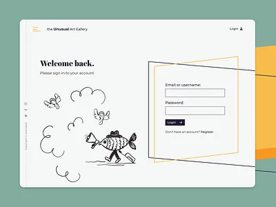The Unusual Art Gallery Web Design Minimal sign in design illustration minimal ui web website