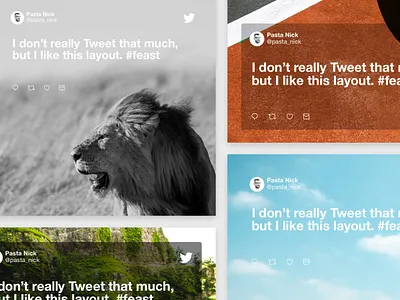 Twitter Tiles app branding cards clean dailyui design icon interface sketch social tweet twitter ui uidesign ux ux design visual design web