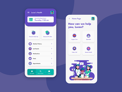 Health Patient app app design flat flat design illustration minimal ui ui ux ux vector