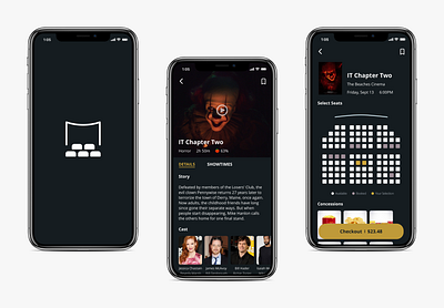 UI Exploration - Movie App app cinema dark dark ui mobile ui movie movie app movie booking pre order sketch ticketing ui ui design ux