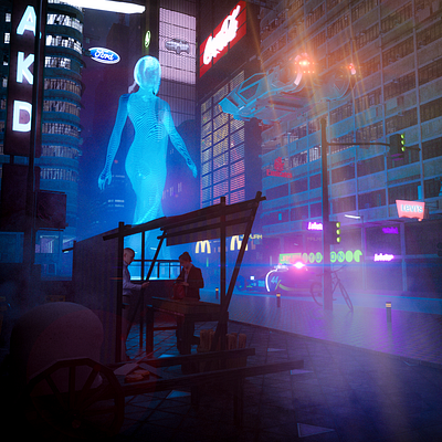 cybercity version 2 3d aftereffects art cinema4d cyberpunk futuristic hologram octane render photoshop