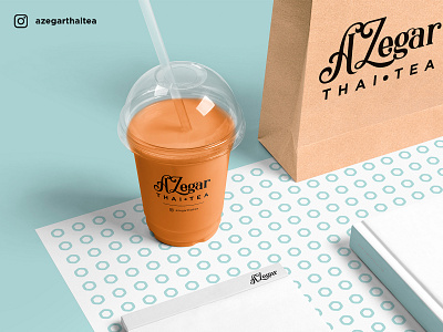 AZegar Thai Tea Cup Design aesthetic branding design logo packaging