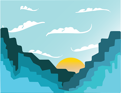 Tahoe Sunset design flat illustration illustrator minimal ui ux vector web