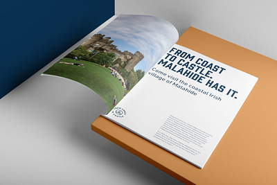 Malahide Village Brochure Spread branding editorial identity identity design layout logo mockup typography