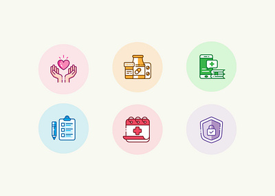 Healthcare icons icon icon artwork icon design icon set iconography illustration isomatric stickers typography ui desgin vectors