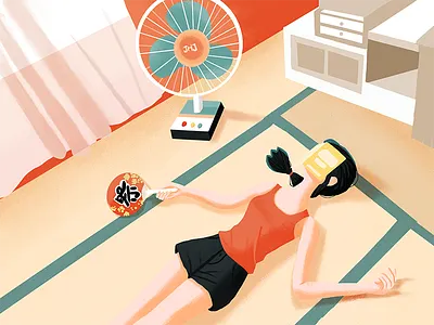 Afternoon Tea color illustration sleep summer