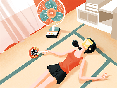 Afternoon Tea color illustration sleep summer