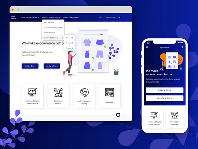 Ecom Experts Homepage Design dropdown menu homepage homepage design navigation opening page ui design uidesign uiux webdesign webpage website design