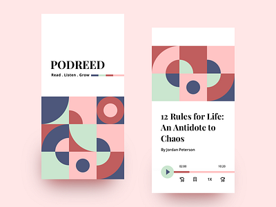 Podreed - An Audiobook Experience - A Design Concept audio audio app audiobook audiobooks books podcast podcastapp