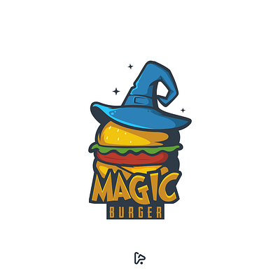 Magic Burger Logo brand branding burger burger logo design designer dualmeaning garagephic studio graphic hat icon illustration logo magic magic logo vector wizard wizard logo