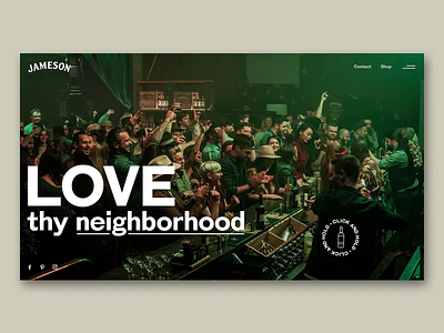 Jameson whiskey / landscape menu aftereffects animation design exploration graphicdesign green interaction interface jameson menu product page ui uiux ux webdesign