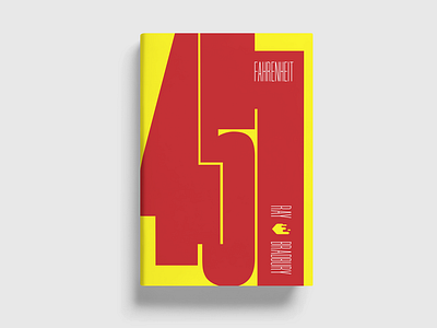 Redesign of "Fahrenheit 451" book cover book bookcover bookcoverdesign books color cover design graphic design red typographic typography yellow