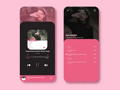 Music Player (Aya Anjani) app branding design illustration minimal music music app music player ui uidesign ux web website