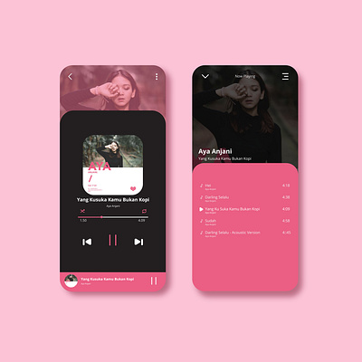 Music Player (Aya Anjani) app branding design illustration minimal music music app music player ui uidesign ux web website