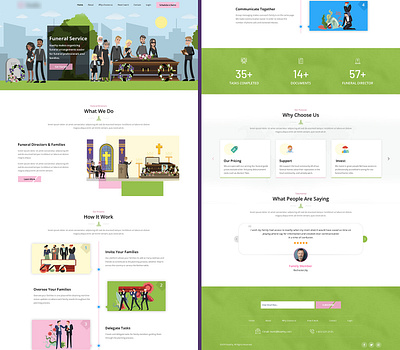 Funeral design illustration ui ux web website