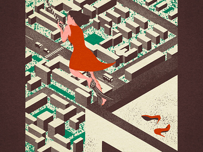 See you digital art digital illustration flat illustration girl graphic design heels illustration isometric runaway