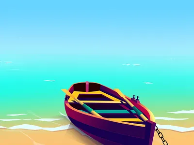 Beach beach bestvector boat creative illustration sea vector illustration vectors