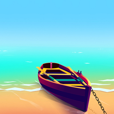 Beach beach bestvector boat creative illustration sea vector illustration vectors